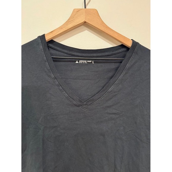 American Giant Women's V Neck T Shirt Size L Black Short Sleeve Basic‎ Tee - Picture 3 of 8